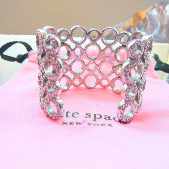 Kate Spade Silver Crystal Delicate Dots Cuff Bracelet - Picture 2 of 4